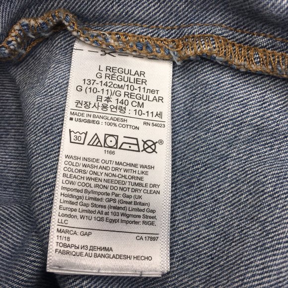 Gap Denim Overall Dress Girls Size Large - Picture 11 of 12